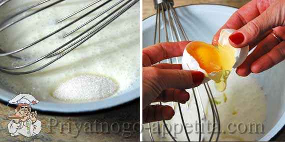 сахар с яйцом в кефире