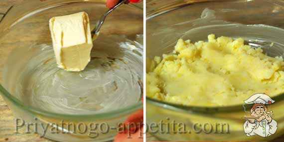 протираем маслом форму под картофельное пюре