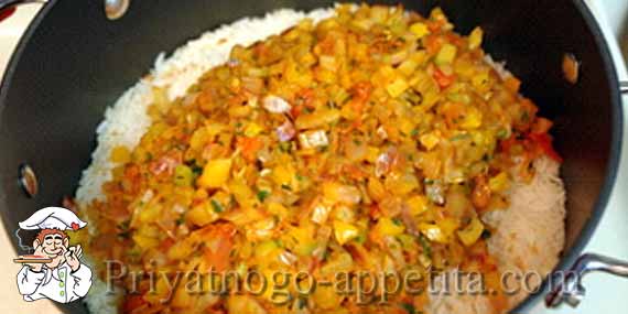 тушеные овощи с рисом