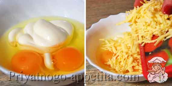 яйца с майонезом и сыром