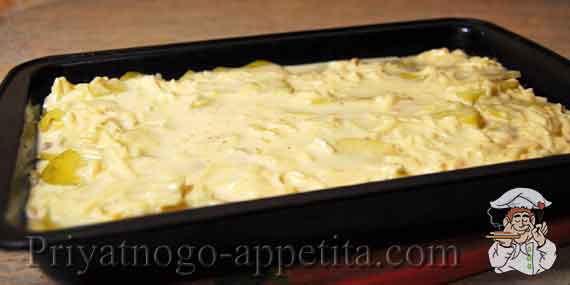 картошка с фаршем и яйцами