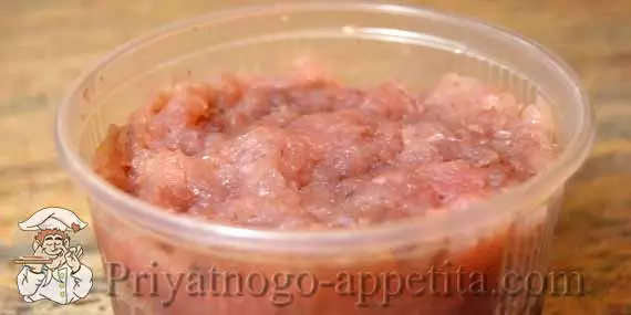 рыбный фарш в стакане