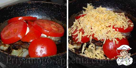 помидоры с сыром на мясе
