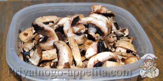 резаные грибы для омлета