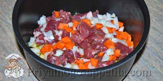 овощи с мясом в мультиварке