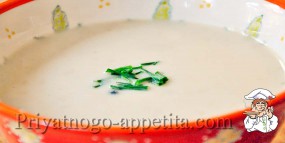 Суп из мяса куропатки с белым соусом
