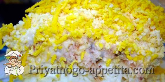 Мимоза с сыром и маслом
