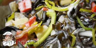 Вкусный салат с морской капустой